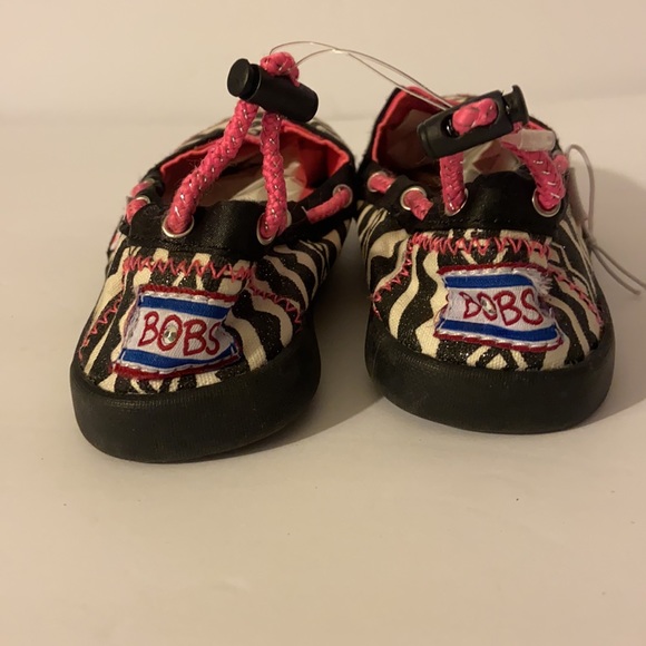 Sketchers bobs white black pink sparkles slip on shoes size 12 NEW - Picture 7 of 10